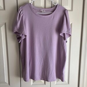 Cable & Gauge Lilac Short Sleeve Top